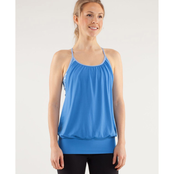 Lululemon No Limits Tank Beachy Floral Blue & White Athletic Top 4 - Picture 2 of 5